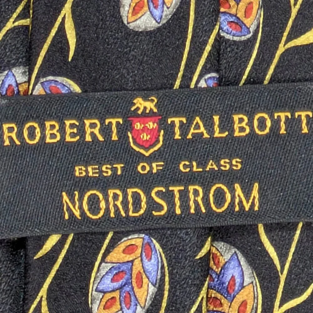 Robert Talbott Best of Class Nordstrom Silk Mens Neck Tie Black Heritage Classic